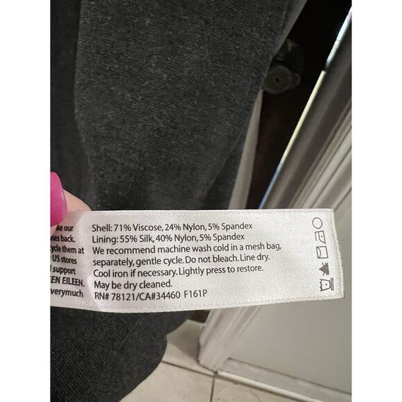 Eileen Fisher Gray Boxy Shift Midi Dress Sz M Drop Waist Minimalist Office - Picture 5 of 6